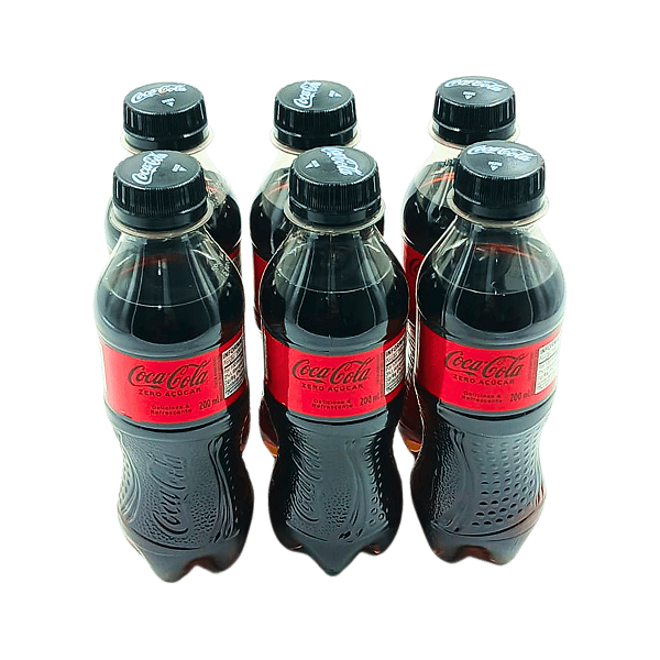 COCA COLA ZERO GARRAFINHA 200ML PACK COM 6 UNIDADES