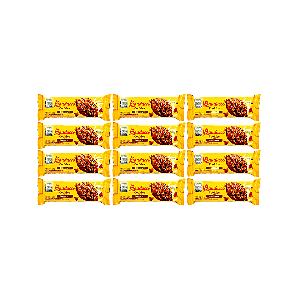 COOKIES CHOCOLATE 60G BAUDUCCO - KIT COM 12 UNIDADES