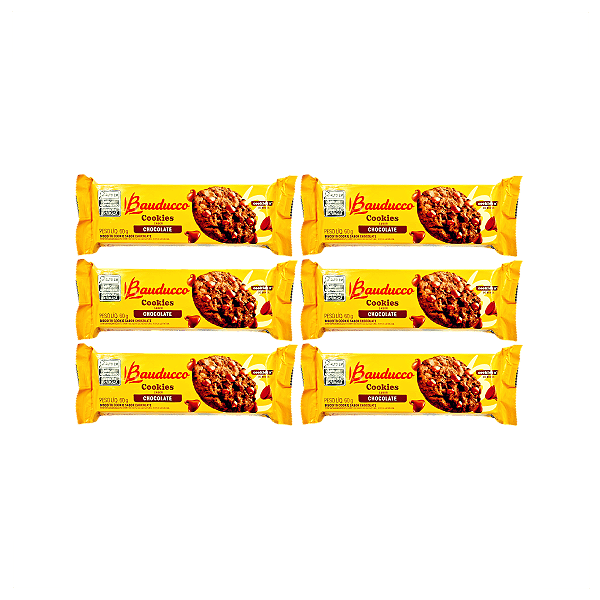 COOKIES CHOCOLATE 60G BAUDUCCO - KIT 6 UNIDADES