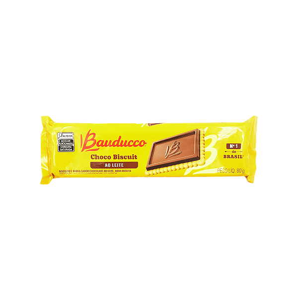 KIT 3 BISCOITO CHOCOBISCUIT AO LEITE 80G BAUDUCCO