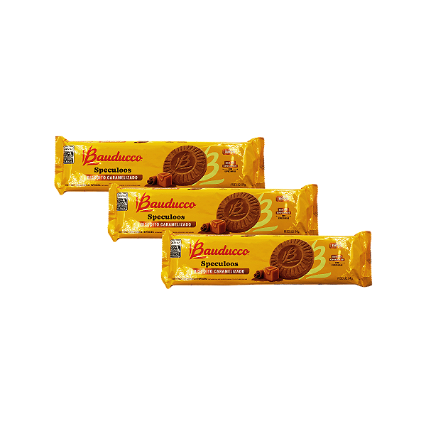 KIT 3 BISCOITO CARAMELIZADO SPECULOOS 84G BAUDUCCO