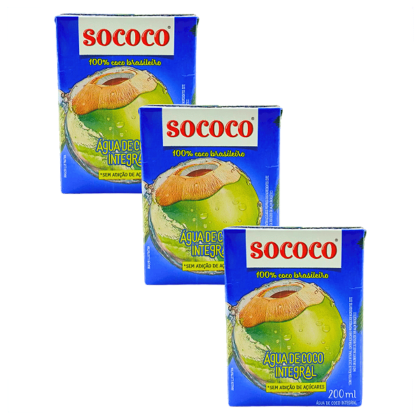 KIT 3 AGUA DE COCO  200ML SOCOCO