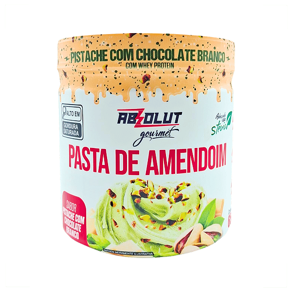PASTA AMENDOIM SABOR PISTACHE COM CHOCOLATE BRANCO 650G ABSOLUT