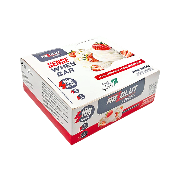 BARRINHA SENSE MORANGO CHANTILLY 540G ABSOLUT - KIT 12 UNIDADES