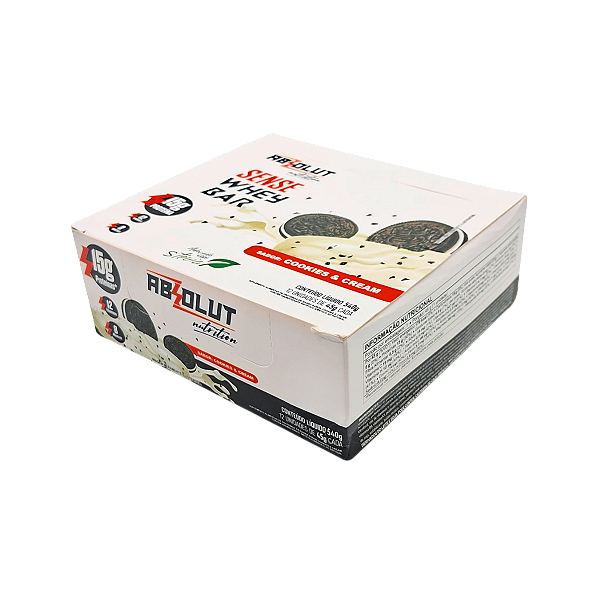 BARRINHA SENSE COOKIES & CREAM 540G ABSOLUT -  KIT 12 UNIDADES