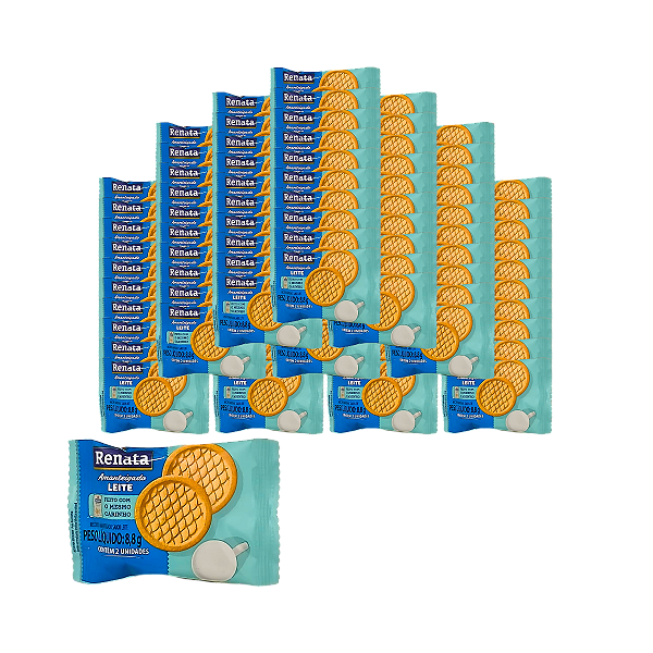 Biscoito Amanteigado de Leite Renata - Kit com 100 Unidades