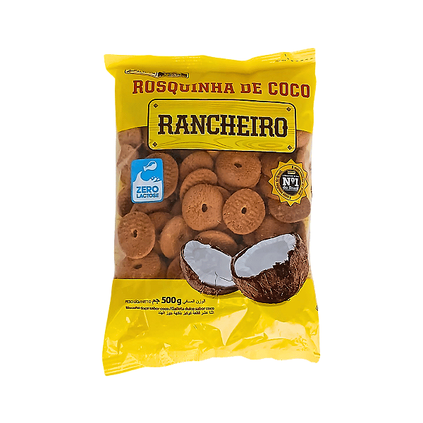 ROSQUINHA DE COCO ZERO LACTOSE 500G RANCHEIRO