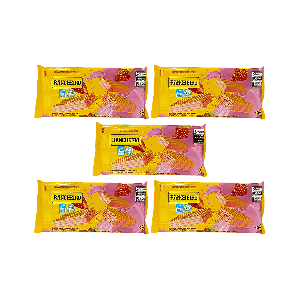 WAFER MORANGO RANCHEIRO VEGANO SEM LACTOSE - KIT 5 UNIDADES