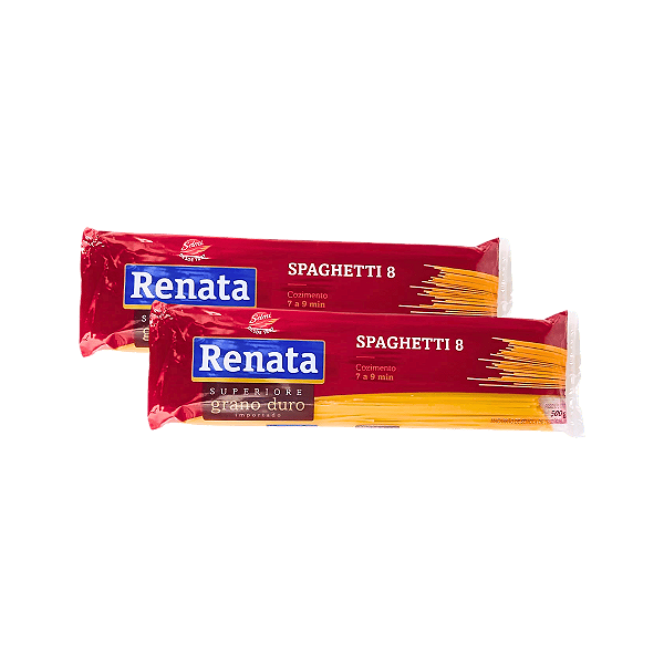 Macarrão Spaghetti 8 de Grano Duro 500g Renata - Kit 2 Unidades