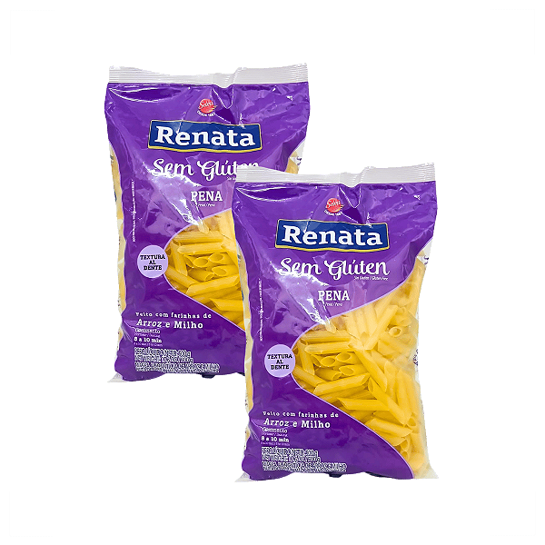 Macarrão Pena Sem Glúten 500g Renata - Kit 2 Unidades