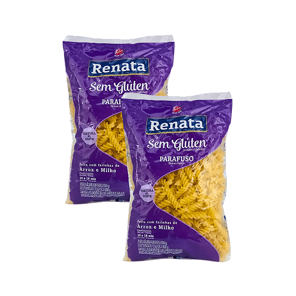 Macarrão Parafuso Sem Glúten 500g - Kit 2 Unidades