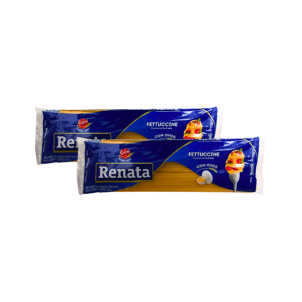 Macarrão Fettuccine com Ovos 500g - Kit 2 Unidades Renata