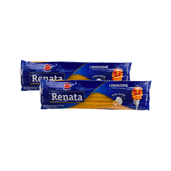 Macarrão Linguine com Ovos 500g Renata - Kit 2 Unidades