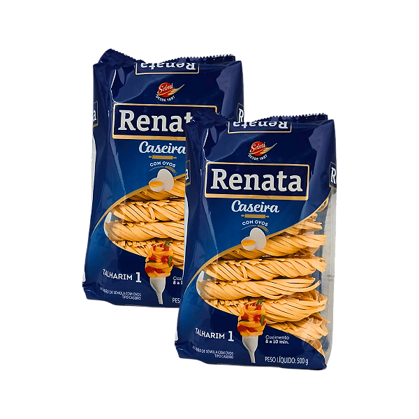 Macarrão Talharim 1 com Ovos Caseira Renata 500g - Kit 2 Unidades