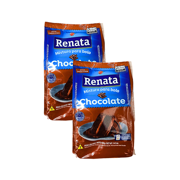 Mistura para Bolo Sabor Chocolate 400g Renata - Kit 2 Unidades