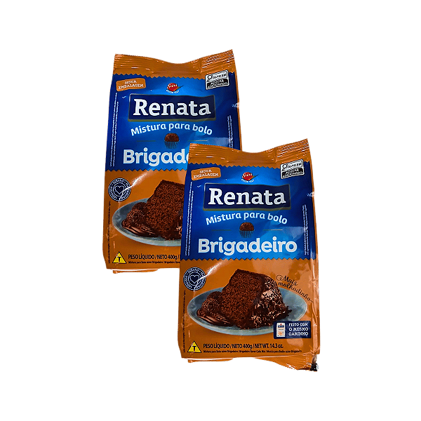 Mistura para Bolo Sabor Brigadeiro 400g Renata - Kit 2 Unidades