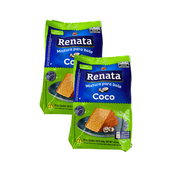 Mistura para Bolo Sabor Coco 400g - Kit 2 Unidades