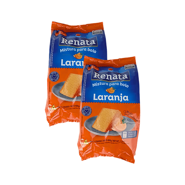 Mistura para Bolo Sabor Laranja 400g Renata - Kit 2 Unidades