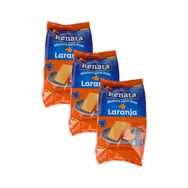 Mistura para Bolo Sabor Laranja 400g - Kit 3 Unidades