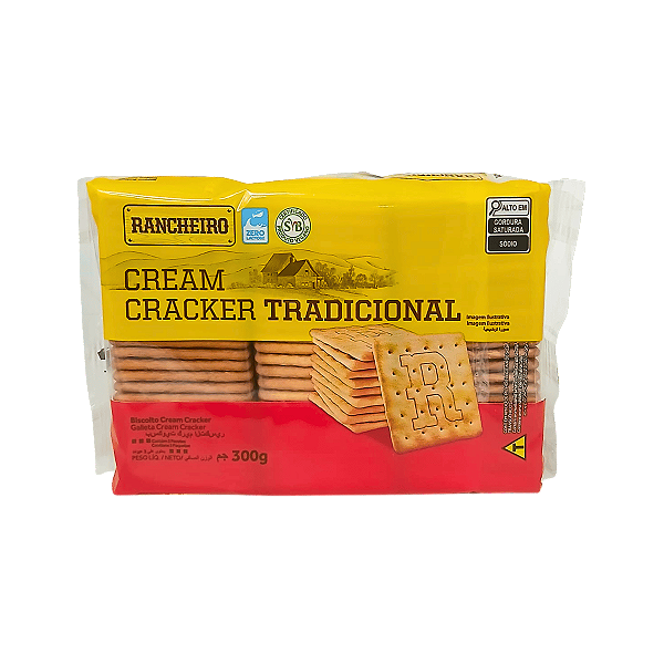 BISCOITO CREAM CRACKER TRADICIONAL VEGANO ZERO LACTOSE 300G RANCHEIRO