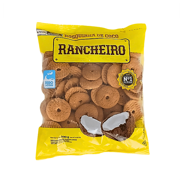 Biscoito Rosquinha de Coco Zero Lactose - 300g Rancheiro: Sabor e Leveza em Cada Mordida!