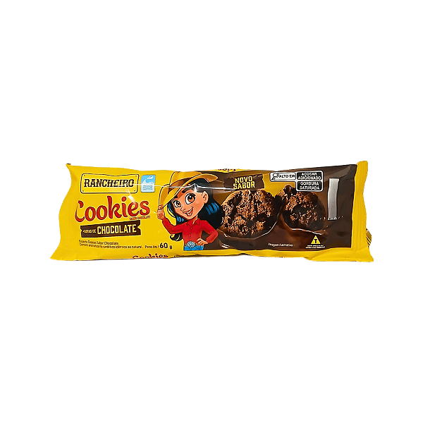 COOKIES CHOCOLATE GOTAS DE CHOCOLATE ZERO LACTOSE E VEGANO 60G RANCHEIRO