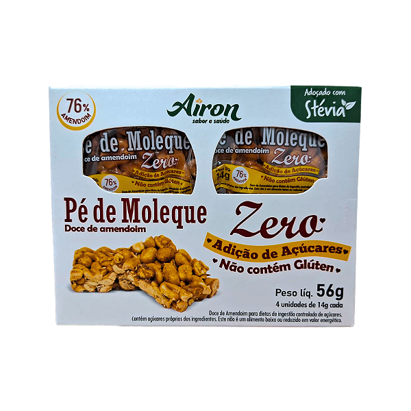PÉ DE MOLEQUE ZERO S/ GLUTEN E S/ LACTOSE 56G AIRON