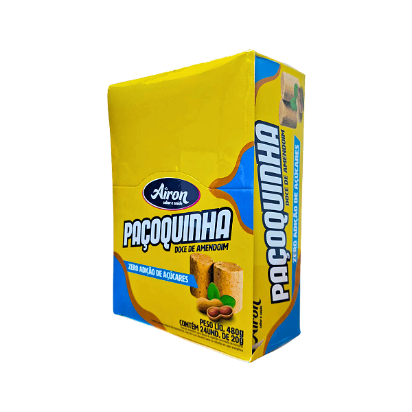 Paçoquinha Zero Sem Glúten e Lactose 20g Airon Kit 24 Unidades