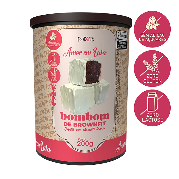 AMOR EM LATA ZERO AÇÚCAR CHOCOLATE BRANCO 200G FOOD4FIT