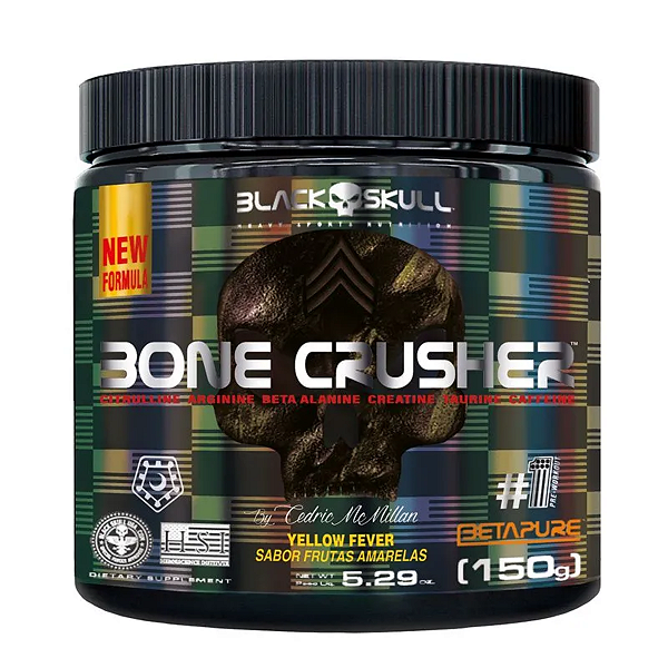 PRÉ TREINO BONE CRUSHER (NOVA FÓRMULA) 150G BLACK SKULL