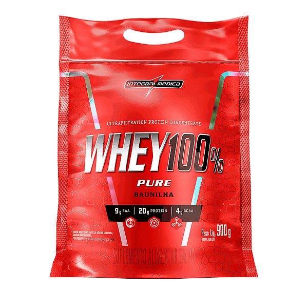 WHEY 100% PURE 900G INTEGRALMÉDICA