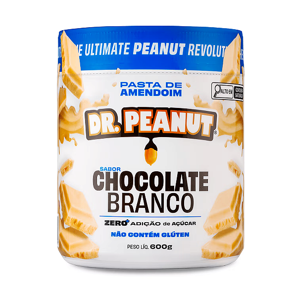 PASTA DE AMENDOIM 600G DR. PEANUT CHOCOLATE BRANCO