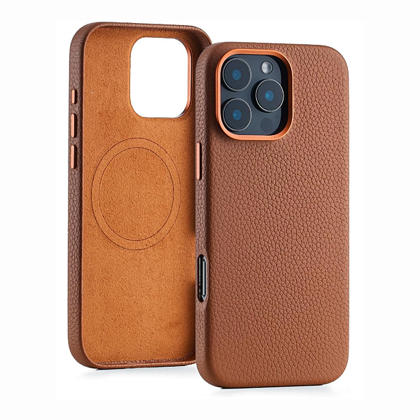 CAPA COURO PARA IPHONE 16 PRO MAX - LIVU FINE