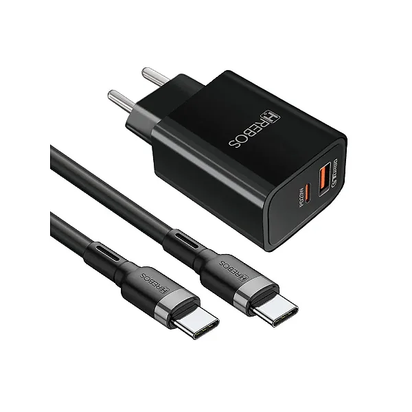 KIT Carregador Power Turbo + Cabo Dual Tipo-C