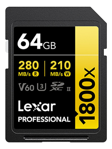 Cartão De Memória Lexar 64gb Cartão Sd Professional 280mbs