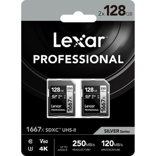 Cartão De Memória Lexar Professional 1667x  Pack 2x 128gb