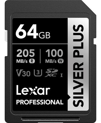 Cartão De Memória Sdxc Lexar 64gb 205mb/s Série Silver Plus