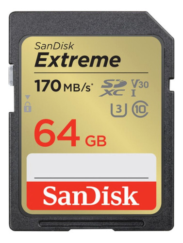 Cartão Sandisk Extreme Sdxc 64gb 170mb/s 4k