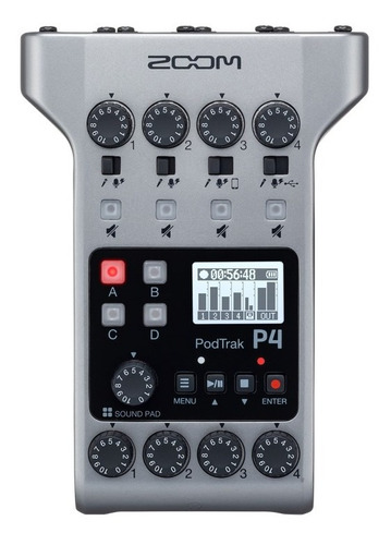 Gravador De Áudio Zoom Podtrak P4 Podcast Multitrack Portátil