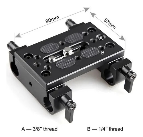 Braçadeira De Haste Dupla Smallrig C/ Placa De Montagem