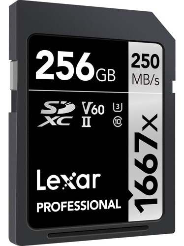 Cartão De Memoria Lexar 256gb 250mbs V60 U3 C10 Preto