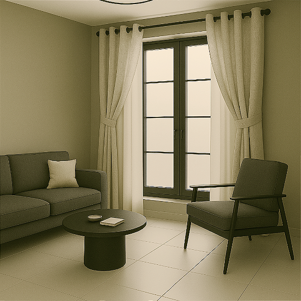 Cortina de Linho com Forro de Blackout 70%