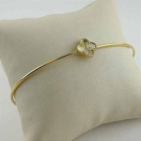 Algema Trevo em Ouro Amarelo