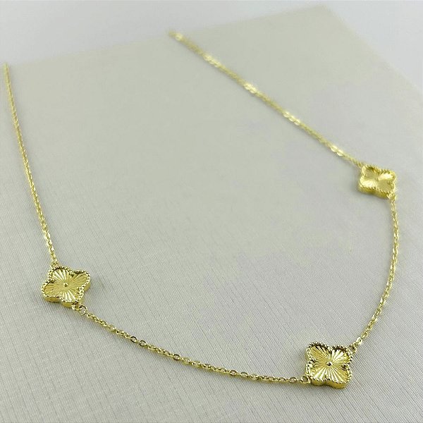 Gargantilha Trevo em Ouro Amarelo