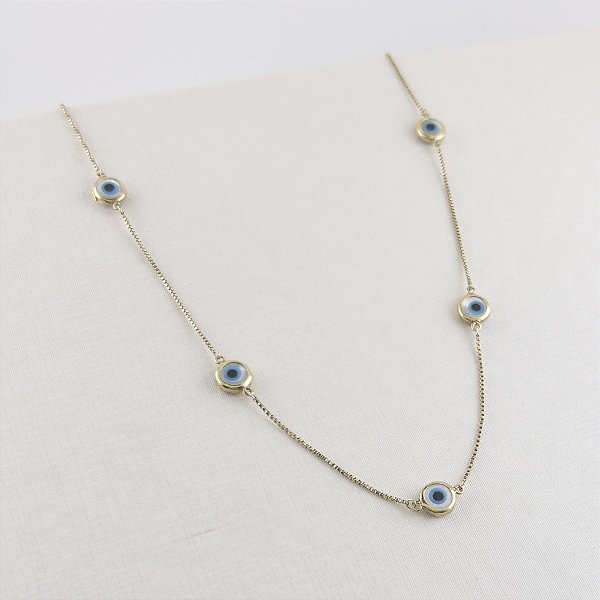 Gargantilha Olho Grego em Pérola