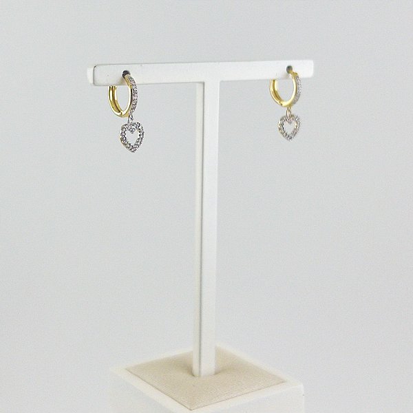 Argola Coração Zircônia