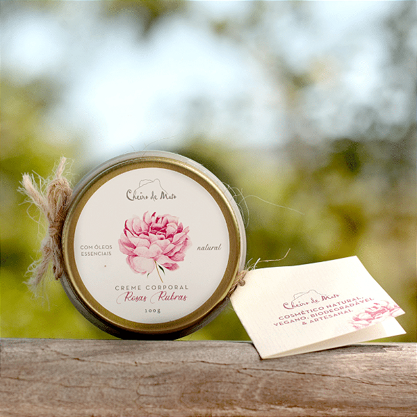 Creme Corporal de Rosas Rubras Natural 100g