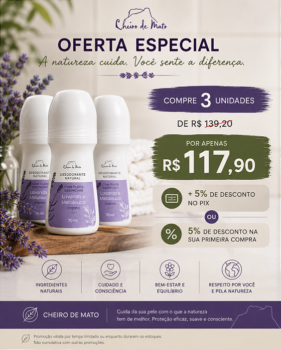 Kit - Desodorante natural Lavanda & Melaleuca 70ml