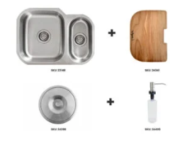 Combo Com 4 Produtos – Cuba Organic + Tábua + Lixeira + Dosador