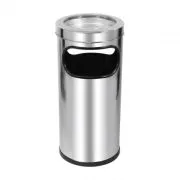 LIXEIRA CINZEIRO COM CESTO AÇO INOXIDÁVEL 50 LITROS - ARO ALUMÍNIO